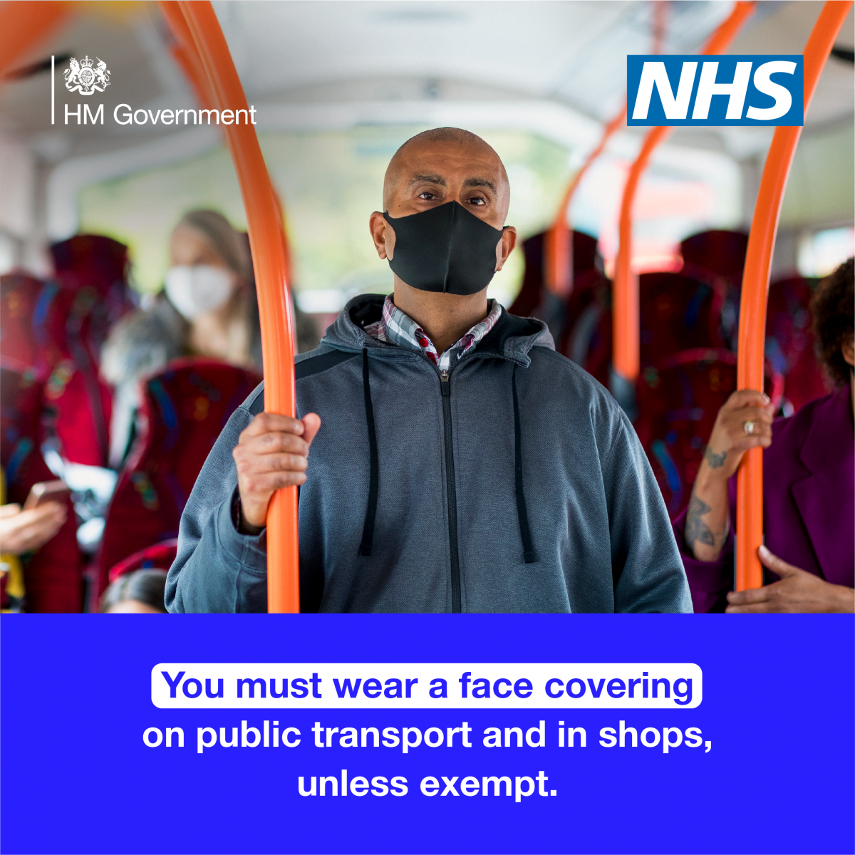 You must wear a face covering Poster