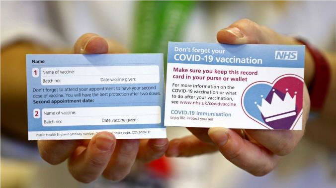 Picture of COVID vaccination card